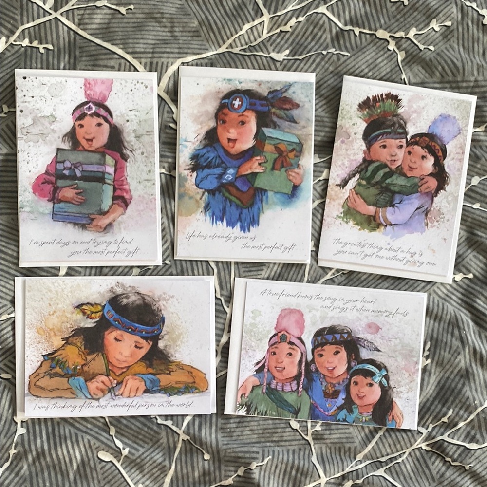 Set of 5 Native American Themed Greeting Cards